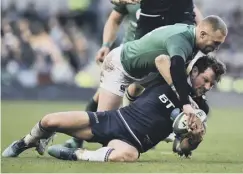  ??  ?? 0 Peter Horne, in action against Ireland, is on the bench in Rome.