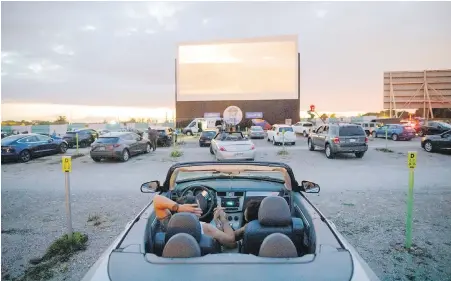  ??  ?? Moviegoers at the 5 Drive-In Theatre in Oakville, Ont., watch the première of Random Acts of Violence. In the film, available on digital and on-demand platforms, the author of a comic-book series about a serial killer takes a road trip to the town where the murders happened.