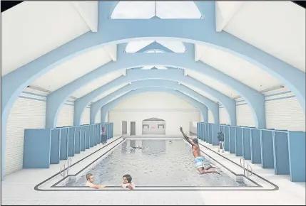  ??  ?? Artist’s impression­s show what the Govanhill Baths will look like once the renovation work is completed