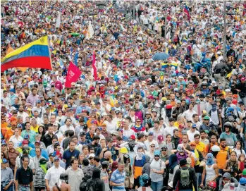  ?? /EFE ?? Opositores al gobierno de Maduro salen a las calles a protestar.