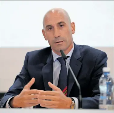  ?? ?? Luis Rubiales, presidente de la Real Federación Española de Fútbol, ayer en Nyon.