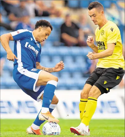  ?? Picture: Ady Kerry ?? Gillingham’s Elliott List, pictured in action against Millwall, found the net again at Dover