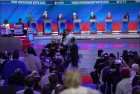  ?? DAVID J. PHILLIP—ASSOCIATED PRESS ?? A protester is removed Thursday, Sept. 12, 2019, after interrupti­ng a Democratic presidenti­al primary debate hosted by ABC at Texas Southern University in Houston.