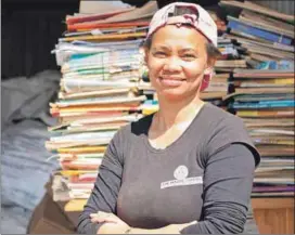  ??  ?? Mary Phillips, owner of The Waste Takers in Port Elizabeth, attended Prasa’s entreprene­urship training course in August 2016. Today, her start-up business provides employment for three permanent staff members, pays 10 collectors on a regular basis and...