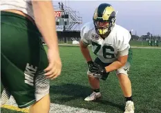  ?? UNIVERSITY OF REGINA ?? Mexican-born offensive lineman Steven Zambrano redshirted with the Rams in 2018.