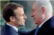  ??  ?? All’Eliseo Macron e Netanyahu