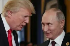  ??  ?? Trump defended his decision to congratula­te Putin’s election success (Getty)