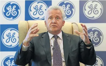  ?? /Reuters ?? New world: CEO Jeffrey Immelt, above, will step down on August 1 in favour of healthcare chief John Flannery, after a transition to ‘a hightech industrial company’ that is increasing­ly selling software in addition to heavy gear.