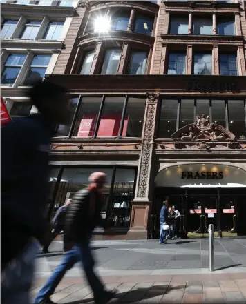  ??  ?? The House of Fraser outlet in Buchanan Street, a jewel on the ‘ Style Mile’ was first opened in 1849