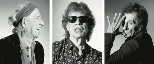  ?? THEA TRAFF/THE NEW YORK TIMES ?? The Rolling Stones’ Keith Richards, from left, Mick Jagger and Ronnie Wood are shown in New York in August.