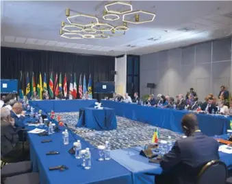  ?? AP ?? ↑ Los miembros del Caricom se reunieron ayer para tomar decisiones en busca de solución a la crisis haitiana.