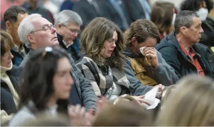  ?? DARREN CALABRESE/THE CANADIAN PRESS ?? Supporters of victims of the 2020 Nova Scotia mass killings gathered for a public inquiry’s final report Thursday.