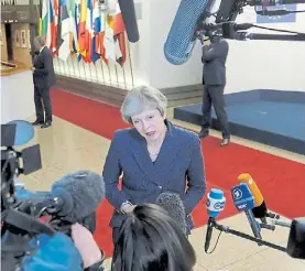  ?? EFE ?? Declaracio­nes. La premier británica Theresa May, en Bruselas.