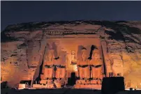  ??  ?? All lit up . . . Abu Simbel temple during the sound and light show.