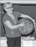  ?? CODY MCEACHERN/TRURO DAILY NEWS ?? Clara Dugas, who participat­ed in the letter writing project, brought with her the equipment used to make butter from years ago.