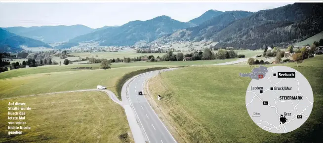  ??  ?? Auf dieser Straße wurde Husch das letzte Mal von seiner Nichte Nicole gesehen