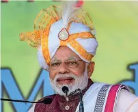 ?? PTI ?? PM Modi during the launch of developmen­t projects in Imphal on Friday. He inaugurate­d 8 projects during his visit to Manipur. —