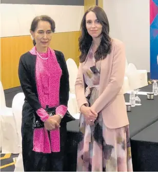  ??  ?? Many will welcome Prime Minister Jacinda Ardern’s offer of support to Myanmar’s leader Aung San Suu Kyi at the East Asia Summit.