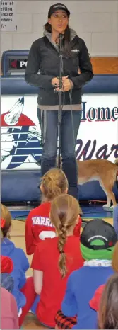  ??  ?? Lindsay Stecy of Forbes Bros Ltd. speaks to Waldeck School students, March 4.