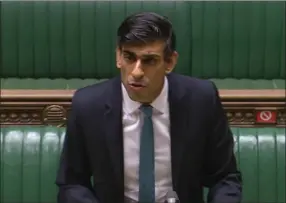  ??  ?? Chancellor of the Exchequer, Rishi Sunak, delivers his one-year Spending Review in the House of Commons. Photo: PA Wire