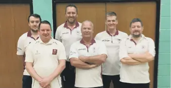  ??  ?? The CAMRA team that beat Orton Park at Bushfield, back, left to right, Sam Tyler, Nick Bradbury and Matt Rowe, front, Matt Mitchell, Pete Jex and Alan McLean.