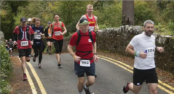  ??  ?? Runners taking part in the fundraisin­g 20k ‘Run the Ridge’ in Laragh in aid of Laragh GFC/Glendaloug­h AC.