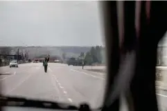  ??  ?? Military police close road near to Ostrogozhs­k
