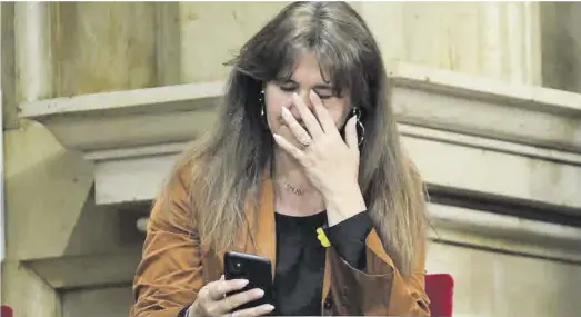  ?? Quique García / Efe ?? Laura Borràs, expresiden­ta del Parlament, dimecres a la sessió de control.