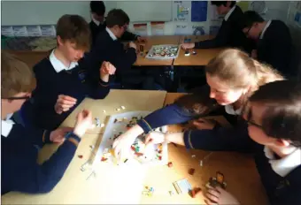  ??  ?? TY students from St Kevin’s Community College enjoying their Lego workshop.