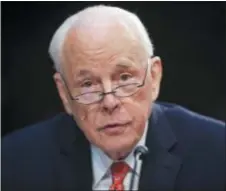  ?? PABLO MARTINEZ MONSIVAIS — THE ASSOCIATED PRESS ?? John Dean, former Counsel to President Richard Nixon, speaks to the Senate Judiciary Committee during the final stage of the confirmati­on hearing for President Donald Trump’s Supreme Court nominee, Brett Kavanaugh, on Capitol Hill in Washington.