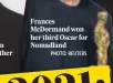  ?? PHOTO: REUTERS ?? Anthony Hopkins won Best Actor for The Father
Frances Mcdormand won her third Oscar for Nomadland