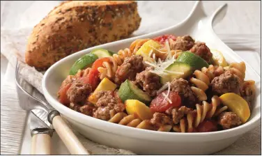  ?? (Courtesy of Cattlemen’s Beef Board) ?? Ground Beef and Pasta Skillet Primavera