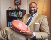  ?? Brian A. Pounds / Hearst Connecticu­t Media ?? Former UConn football star and Windsor High School Principal Dr. Uyi Osunde begins his new job as Stratford superinten­dent of schools on July 1.