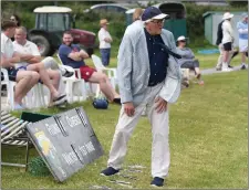  ??  ?? County Kerry Cricket Club chairman Dave Ramsey doubles up as scorekeepe­r at the club’s Oyster Oval ground at The Spa, Tralee