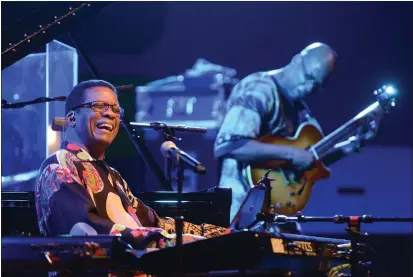  ?? MONTEREY HERALD FILE ?? Herbie Hancock plays keyboards with his guitarist Lionel Loueke during the 57th Annual Monterey Jazz Festival in 2014.