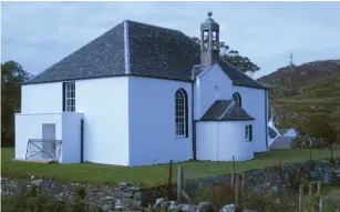  ??  ?? Enchanting, white-harled kirk: Colonsay parish church