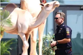  ?? Photograph: Clive Rose/Getty Images ?? Christian Horner was in full crisis management mode in Saudi Arabia as he stressed the need to focus on the future 16 times on Thursday.