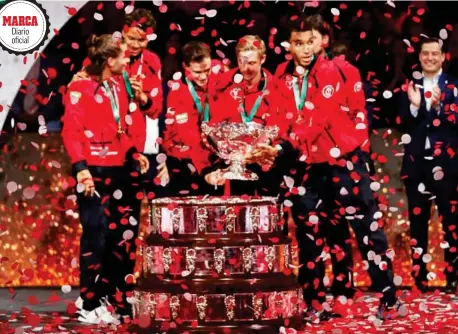  ?? EFE ?? EL MEJOR EQUIPO Canadá, que el pasado mes de enero se adjudicó la ATP Cup, cierra la temporada como campeón de la Copa Davis, el Mundial del tenis que le faltaba.