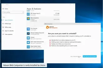  ??  ?? Adware Web Companion is rarely installed by choice.