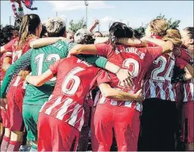  ?? FOTO:ATLÉTICO ?? El equipo colchonero se mide al Granadilla en la semifinal de la Copa de la Reina