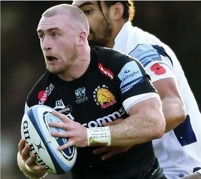  ??  ?? Frustrated: Exeter’s Stuart Hogg was disappoint­ed by Scotland’s efforts in Japan