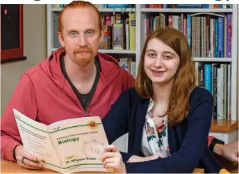  ??  ?? Mutual benefit: Jonathan Jenkyn was helping Alice, 17, learn about lymph nodes