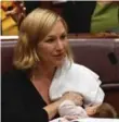  ?? MICK TSIKAS/THE ASSOCIATED PRESS ?? Winnipeg-born Larissa Waters was the first lawmaker to breastfeed in Australia’s Parliament.