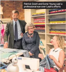  ??  ?? Patrick Grant and Esme Young cast a profession­al eye over Leah’s efforts