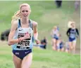  ??  ?? Charlotte Arter leading the field in a 6k event in Stirling earlier this year