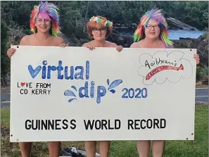  ??  ?? Lisa Ragosa, Siobhaun O’Sullivan and Maire Thérese Cahill, who helped break a world record and raised funds for Aoibheann’s Pink Tie.