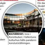  ?? FOTO: ÅSA SOMMARSTRÖ­M ?? KULTURHUSE­T. Inne i Konstkuben i Vallentuna kulturhus hålls pandemikon­stutställn­ingen.