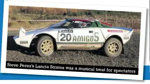  ??  ?? Steve Perez’s Lancia Stratos was a musical treat for spectators R.A.C. fans were hardy