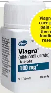  ??  ?? Viagra may cure period pain — but there’s no funding for research