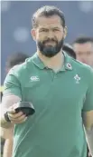  ??  ?? 0 Andy Farrell has released players for Irish derbies